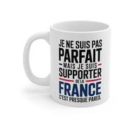 Teecustom Mug Supporter France Humour - Je Ne Suis Pas Parfait - Tasse Football Français - Cadeau Fan Équipe de France - 325ml