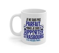 Teecustom Mug Supporter Strasbourg RCSA Pas Parfait Mais Fan Cadeau Drôle Foot tasse