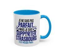 Teecustom Mug Supporter Strasbourg - Tasse Céramique Humour Football - Cadeau Fan Ville de Strasbourg - Micro-ondes & Lave-Vaisselle - 325 ml Noir Bleu (Bleu)