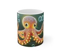 Teecustom Mug Tasse Pieuvre Magique Océan Illustration Cartoon Lumineuse pour Enfant et Adulte