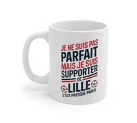 Teecustom Mug Tasse Supporter LOSC Lille Pas Parfait Mais Fan Cadeau Humour Foot Ligue 1