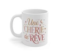 Teecustom Mug Une Chérie de Rêve - Tasse Amour Romantique - Idée Cadeau Femme Couple - Design Doux et Élégant