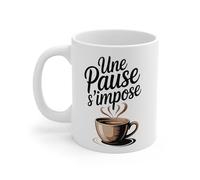 Teecustom Mug Une Pause s’Impose - Tasse Céramique 325 ml - Cadeau Café Thé Bureau