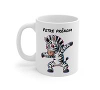 Teecustom Mug Zèbre Dab Personnalisable - Tasse Originale et Fun - Cadeau Unique - 325ml : Taille - 11oz Taille 11oz