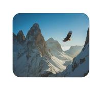 Teecustom Tapis de Souris 22x18 cm - Aigle dans Les Montagnes Enneigées - Liberté & Force Naturelle - Paysage Alpin Majestueux - Surface Lisse & Base Antidérapante