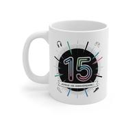 Teecustom Tasse 15 Ans Anniversaire Ado - Mug Joyeux 15e Anniversaire Design Épuré - Cadeau Moderne pour Ado Fille Garçon