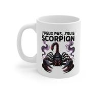 Teecustom Tasse Astrologie Poissons - Mug Zodiaque “J’Peux Pas J’suis Poissons” - Cadeau Signe Eau Céramique 325ml (Scorpion, 325ml)