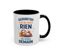 Teecustom Tasse Aujourd’hui Je Ne Fais Rien - Mug Paresseux Endormi Humoristique - Cadeau Humour Détente