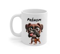 Teecustom Tasse Bichon Maltais Personnalisée avec Prénom - Mug Chien Blanc Mignon - Idée Cadeau Fan de Chiens (Boxer)