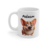 Teecustom Tasse Bichon Maltais Personnalisée avec Prénom - Mug Chien Blanc Mignon - Idée Cadeau Fan de Chiens (Corgi)