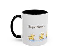 Teecustom Tasse Bonjour Maman - Merci de Toujours Me Montrer le Chemin - Mug Canards Aquarelle Cadeau Maman 325ml