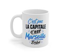 Teecustom Tasse C’est Pas La Capitale C’est Marseille Bébé - Mug Humour Marseille - Cadeau Original Citation Française 325ml
