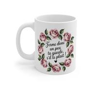 Teecustom Tasse Céramique 325 ml Couronne de Roses Vintage - Mug Floral Romantique - Compatible Lave-Vaisselle et Micro-Ondes
