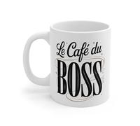 Teecustom Tasse Céramique 325 ml Le Café du Boss - Mug Cadeau Original pour Patron ou Manager - Compatible Lave-Vaisselle et Micro-Ondes
