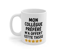 Teecustom Tasse Céramique 325ml “Mon Collègue Préféré” - Mug Cadeau Humour Bureau Collègues - Micro-Ondes & Lave-Vaisselle