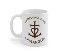 Teecustom Tasse Céramique Camargue 325ml - Symbole Foi Espérance Charité - Mug Tradition Provençale Micro-Ondes & Lave-Vaisselle