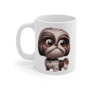 Teecustom Tasse Chien Shih Tzu Mignon - Mug Cartoon Chiot Poil Long Cadeau Fan Animaux 325ml Idée cadeau Animal pour enfant et adulte