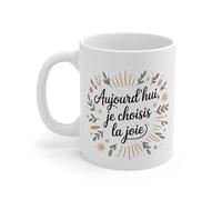Teecustom Tasse Citation Positive - Mug Aujourd’hui Je Choisis la Joie - Cadeau Bien-Être Développement Personnel 325ml