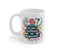 Teecustom Tasse Coiffeuse Humour - Mug Je suis Coiffeuse Pas Magicienne - Cadeau Original Salon de Coiffure 325ml