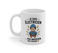 Teecustom Tasse Électricien Drôle - Mug Métier BTP 325ml - Cadeau Humour Chantier Artisan Outils