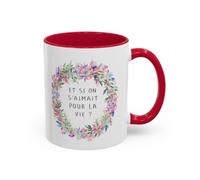 Teecustom Tasse Et Si On S’Aimait Pour La Vie - Mug Couronne Fleurie Romantique - Cadeau Couple Amour Mariage