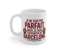 Teecustom Tasse FC Barcelone Pas Parfait Mais Supporter Mug Humoristique Barça Fan Foot