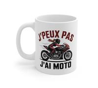 Teecustom Tasse Femme Motarde - Mug J’Peux Pas J’AI Moto - Cadeau Moto Girl Rider Passion 325ml Céramique