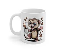 Teecustom Tasse Furet Drôle - Mug Café avec Furet Cartoon Énergique pour Femme, Homme ou Enfant