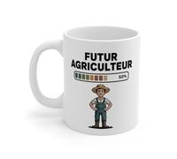 Teecustom Tasse Futur Agriculteur Enfant - Mug Fermier Cartoon 325ml - Cadeau Métier Agriculture Garçon