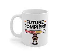 Teecustom Tasse Future Pompière Fille - Mug Métier Pompier 325ml - Cadeau Courage Jeune Secouriste Incendie