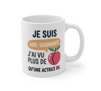 Teecustom Tasse Humour Aide-Soignante - Cadeau Original et Drôle - Mug Métier Fesse Pêche 325ml