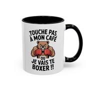 Teecustom Tasse Humour Café Touche Pas À Mon Café Ou Je Vais Te Boxer - Mug Drôle Matinal - Cadeau Original 325ml