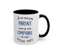 Teecustom Tasse Humour Comptable Je Ne Suis Pas Parfait Mais Comptable - Mug Citation Métier Bleu - Cadeau Bureau Comptabilité 325ml