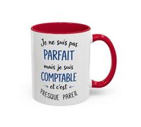 Teecustom Tasse Humour Comptable Je Ne Suis Pas Parfait Mais Comptable - Mug Citation Métier Bleu - Cadeau Bureau Comptabilité 325ml
