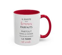 Teecustom Tasse Humour Il Existe des Hommes Parfaits Mais la Terre est Ronde - Mug Citation Drôle - Cadeau Humour