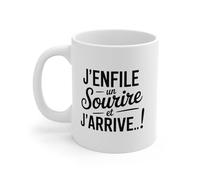 Teecustom Tasse Humour Positive 325ml - Mug “J’enfile un Sourire” - Cadeau Matin Drôle - Céramique Micro-Ondes & Lave-Vaisselle
