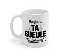 Teecustom Tasse Humour Ta Gueule - Mug Sarcasme Ironie 325ml - Cadeau Original Bureau Burnout