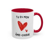 Teecustom Tasse Humour Tu Es Mon Âme-Chieur - Mug Amour Drôle avec Cœur Rouge - Cadeau Couple Original 325ml