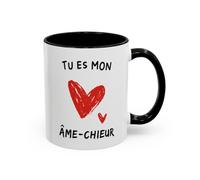 Teecustom Tasse Humour Tu Es Mon Âme-Chieur - Mug Amour Drôle avec Cœur Rouge - Cadeau Couple Original 325ml