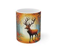 Teecustom Tasse “Hunting Season” - Mug Céramique 325 ml - Design Cerf Forêt Automne - Cadeau Chasse Nature Plein Air Café