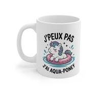 Teecustom Tasse J’peux Pas J’ai Aqua-Poney - Mug Licorne Kawaii Rose - Cadeau Enfant Drôle Fantaisie Céramique 325ml
