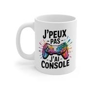 Teecustom Tasse J’Peux Pas J’ai Console - Mug Gamer Multicolore - Cadeau Humour Geek Manette Céramique 325ml