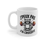 Teecustom Tasse J’peux Pas J’ai Crossfit - Mug Raton Laveur Musclé - Cadeau Sportif Humour CrossFit Céramique 325ml