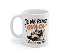 Teecustom Tasse Je Ne Pense Qu’à Ça Et Ça Me Va Très Bien - Mug Panda Humour Homme Femme - Cadeau Drôle 325ml