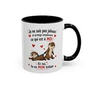 Teecustom Tasse Je Ne Suis Pas Jalouse Je Protège Simplement Ce Qui Est À Moi - Mug Couple Loutre Humour Amour 325ml