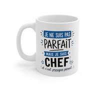 Teecustom Tasse Je Ne Suis Pas Parfait Mais Je Suis Chef - Mug Humour Patron Responsable Manager - Cadeau Travail Homme 325ml