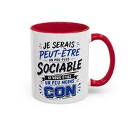 Teecustom Tasse Je Serais Peut-Être Un Peu Plus Sociable Si Vous Étiez Un Peu Moins Cons - Mug Humour Drôle Cadeau Homme Femme 325ml