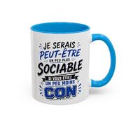 Teecustom Tasse Je Serais Peut-Être Un Peu Plus Sociable Si Vous Étiez Un Peu Moins Cons - Mug Humour Drôle Cadeau Homme Femme 325ml