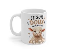 Teecustom Tasse Je Suis Doux Comme Un Agneau Mais Faut Pas Me Chercher - Mug Humour Tigre Agneau - Cadeau Original Drôle 325ml