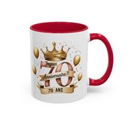 Teecustom Tasse Joyeux 70e Anniversaire - Mug Anniversaire 70 Ans Élégant - Cadeau Original Anniversaire - Céramique 325ml